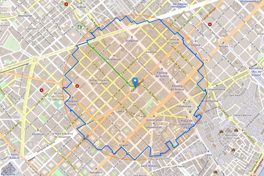 Esta web te crea el paseo más largo posible en un kilómetro alrededor de tu casa