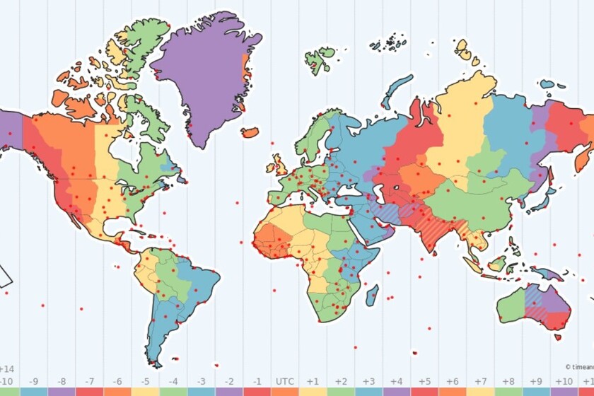 Este mapa interactivo nos descubre los husos horarios, cuándo se producen los cambios de hora y otros datos interesantes