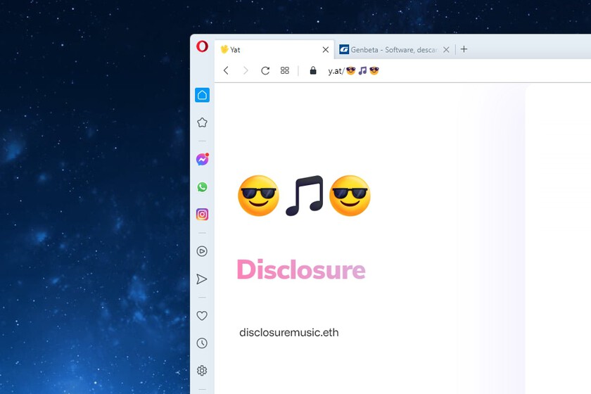 Opera ahora permite escribir direcciones web que contengan solo emojis ???