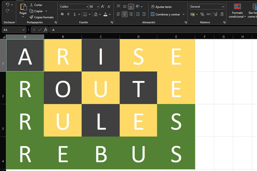 Dos opciones para jugar a Wordle dentro de una hoja de cálculo en Excel